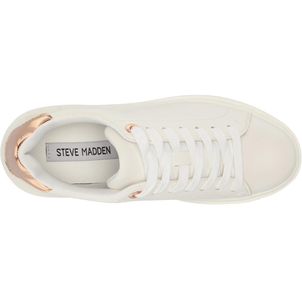Steve Madden White & Gold Sneakers